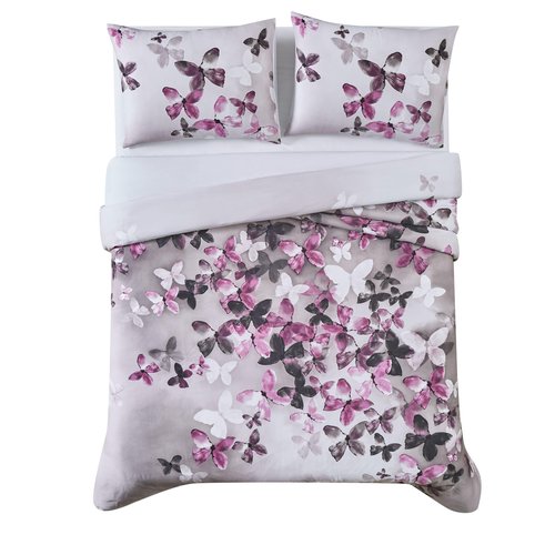 Vince Camuto Lissara Multi Cotton 3-Piece Full/Queen Duvet Set, Glam Themed, for Men and Women, Oeko-TEX Certified Confidence