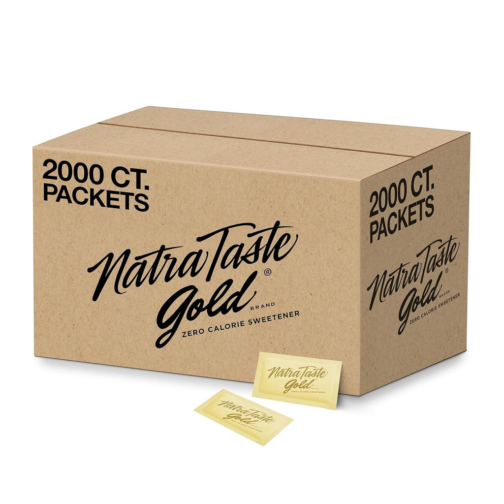 NatraTaste Gold Sucralose Sweetener Packets - 2000 Count | Gluten-Free, Vegan Sugar Substitute for Drinks & Baking
