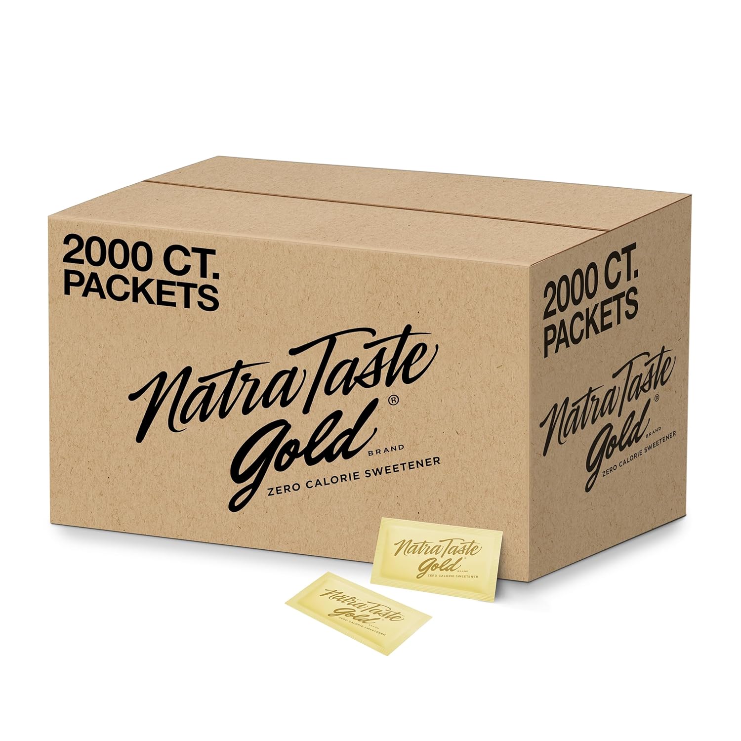 NatraTaste Gold Sucralose Sweetener Packets - 2000 Count | Gluten-Free, Vegan Sugar Substitute for Drinks & Baking