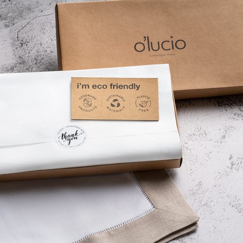 Linen Placemats Set of 4-100% Flax Linen White and Natural Placemats 14 x 19 inch - Classic Hemstitch Placemats Washable for Fall, Thanksgiving, Christmas and Winter Decor