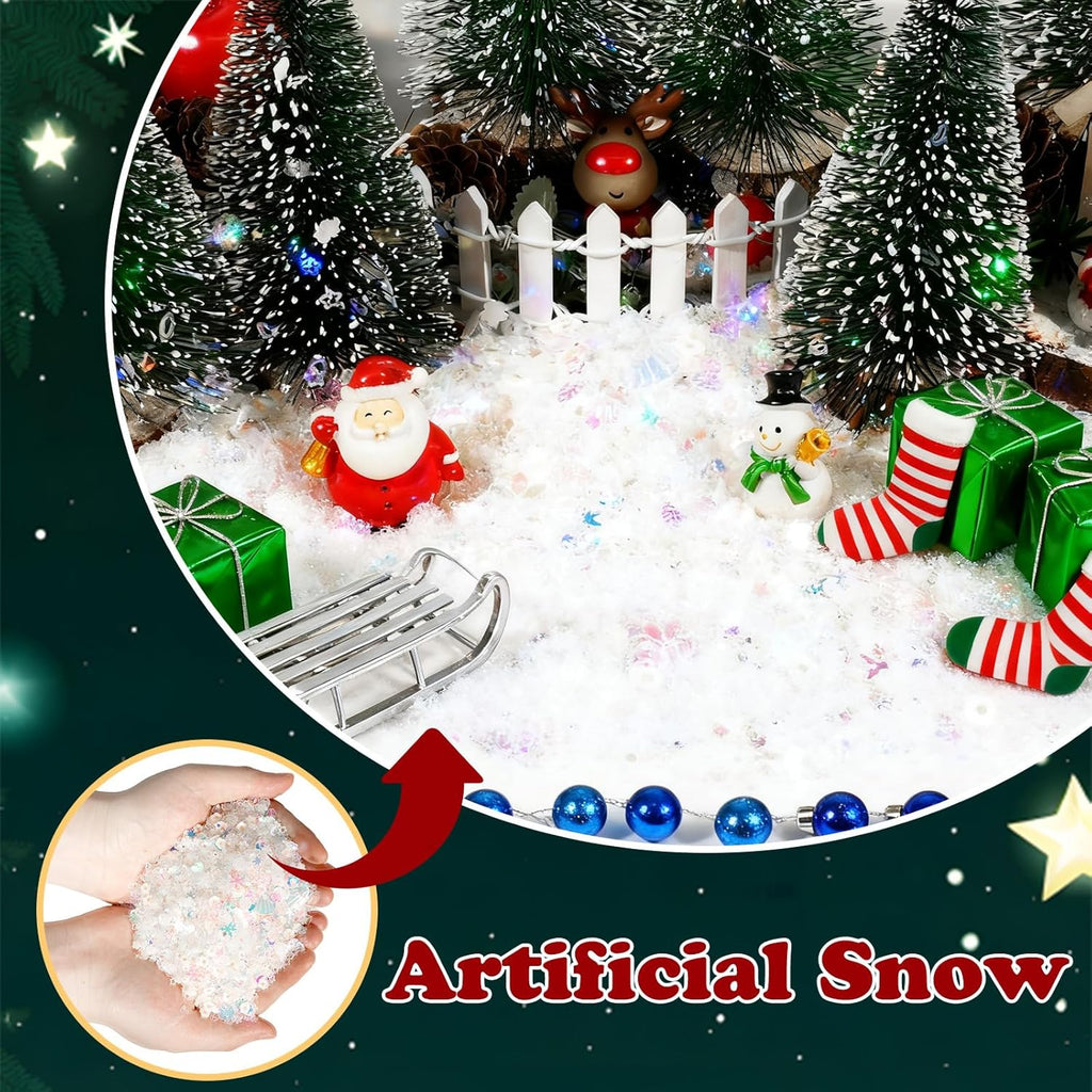 Warmtree Fake Snow Decoration - Sparkling Artificial Snow for Christmas | 200g Gift Filler & Holiday Decor