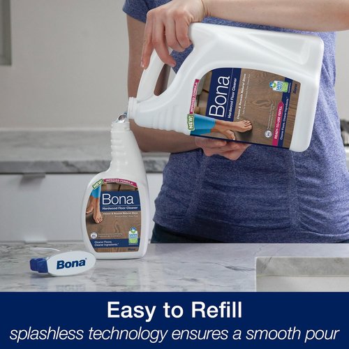 Bona Hardwood Floor Cleaner Refill - 4 Pack for Streak-Free Shine & Easy Cleaning
