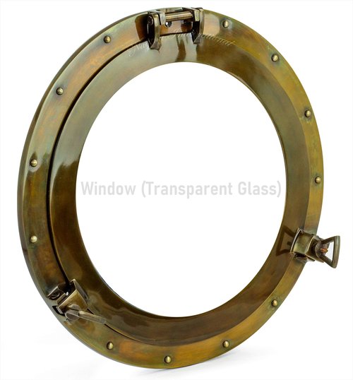 Marine Nautical Store 17" Aluminum Porthole Antique Finish~Port Window Glass Ship Porthole Decor
