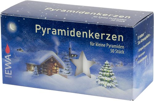 Jeka White Pyramidenkerzen Candles - 14mm Diameter, Set of 50 for Elegant Décor