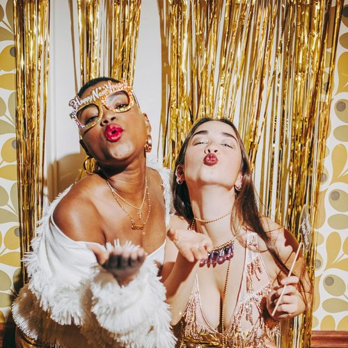 Gold Foil Curtain Backdrop by [Brand Name] - 20 Pack Metallic Tinsel Fringe Curtains | 3.2ft x 8.2ft for Birthday Party Decor
