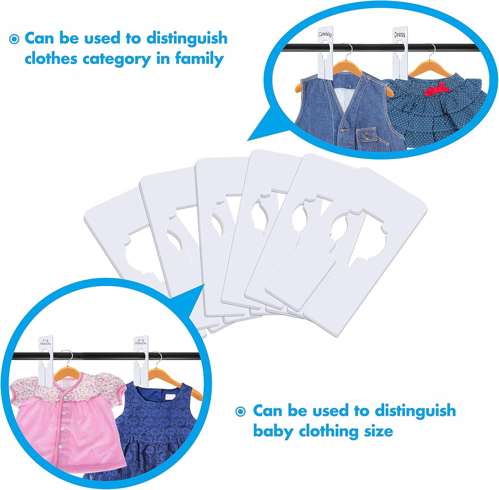 Skiennix 30 PCS Closet Dividers - Writable & Reusable Plastic Organizers for Clothing Size Sorting | 2” x 5.4”