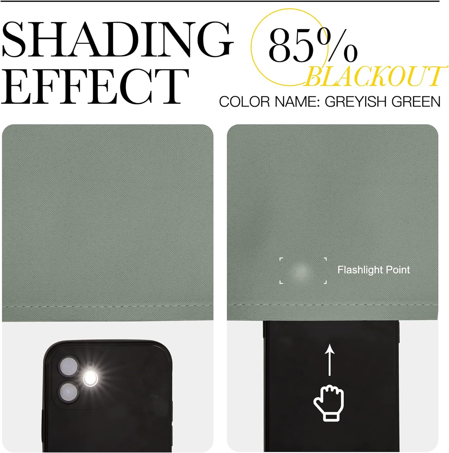 NICETOWN Greyish Green Blackout Curtains - 78" Long | Sound Reducing & Energy Efficient | 55" Wide, 2 Panels