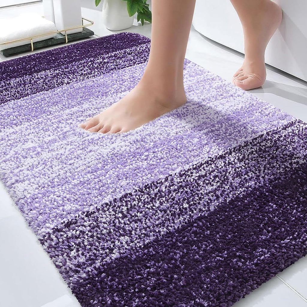 OLANLY Bath Rugs Mat - Extra Soft Microfiber, Quick Dry & Machine Washable | 36x24 Violet