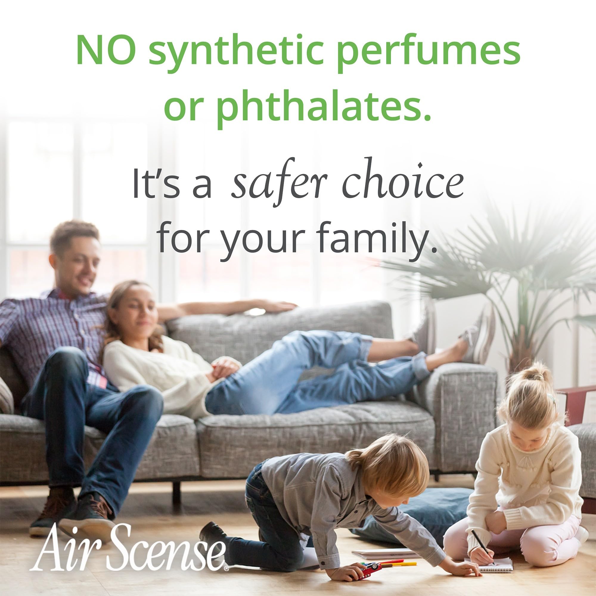 Air Scense Air Freshener Deodorizer Room Spray for Bathroom & Home, Essential Oils, Natural Orange - 7 fl oz (4-Pack)