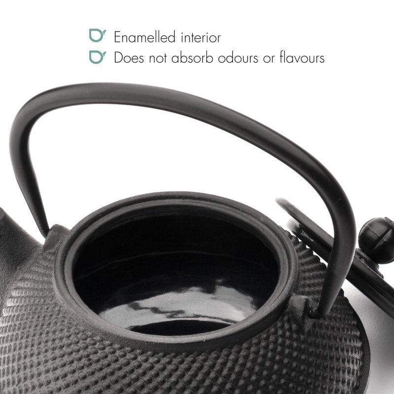 bredemeijer Jang Teapot, 0.8-Liter, Black Cast Iron