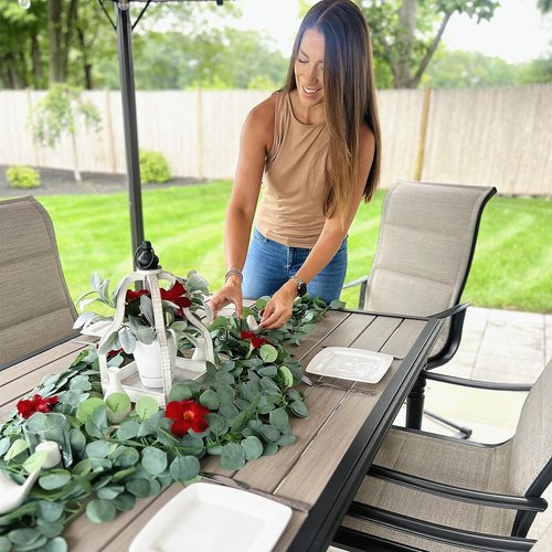 CQURE 96Pcs Eucalyptus Garland,Artificial Eucalyptus Leaves Table Greenery Garland Wreath Vines for Wedding Party Table Fireplace Home Decor