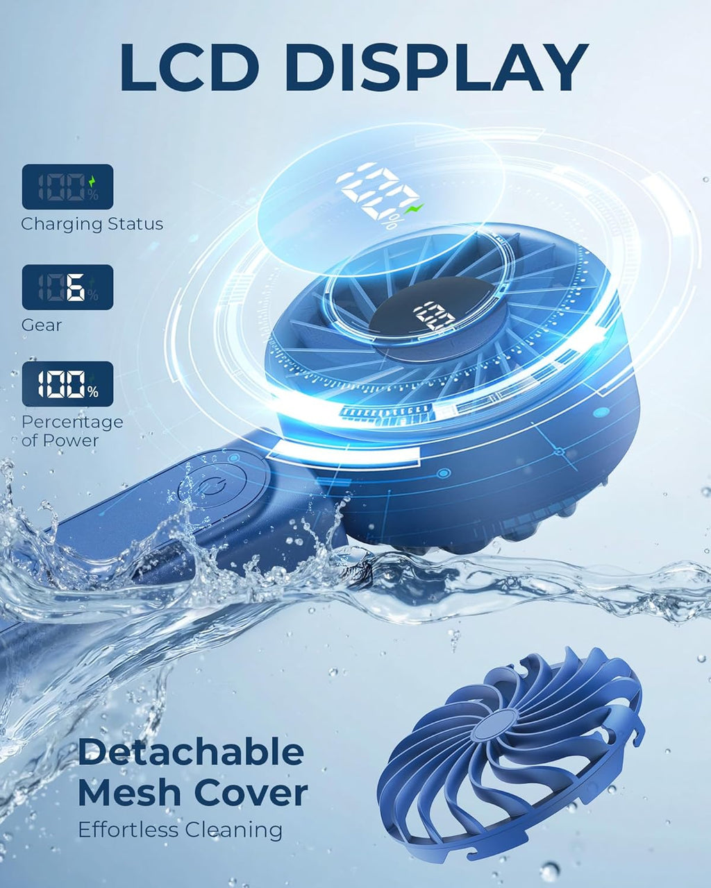 Skiennix Handheld Fan - Portable 4000mAh Rechargeable Mini Desk Fan | 180° Foldable, 6 Speed, Ultra Quiet