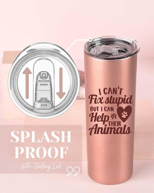 Vet Tech Gifts for Wowen, Gifts for Veterinary Technologists on Vet Tech Week, Birthday and Christmas, 20oz Insulated Stainless Steel Tumbler - Help Their Animals