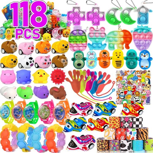 Mctuoba 128 Pack Treasure Box Toys - Perfect Party Favors for Kids 4-12 | School Prizes & Goodie Bag Fillers