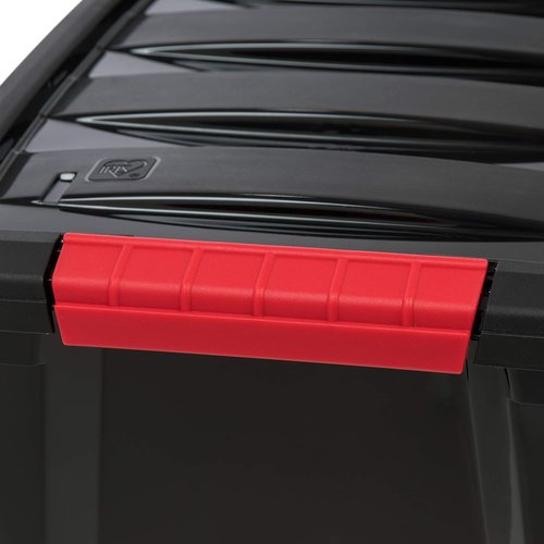 IRIS USA 13 QT Plastic Storage Box - BPA-Free, Durable Nestable Containers with Latches - Black | 6 Pack
