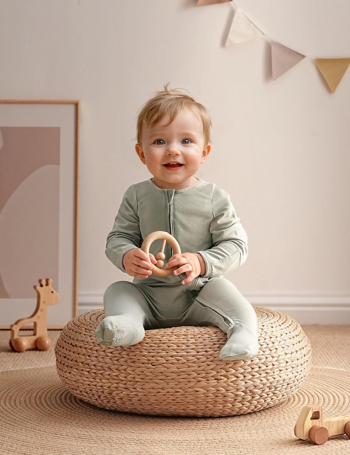 Yoofoss Bamboo Baby Pajamas - 3-Piece Footed Sleepers for Newborns | 0-9 Months, Unisex