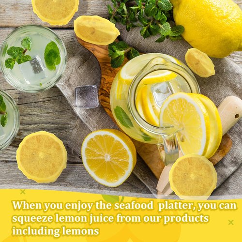 Gulfmew 300 Pack Lemon Wedge Stretch Wraps Covers Lemon Nets Bag Covers for Squeezing for Seed Free Squeezing of Halves or Wedge, Yellow