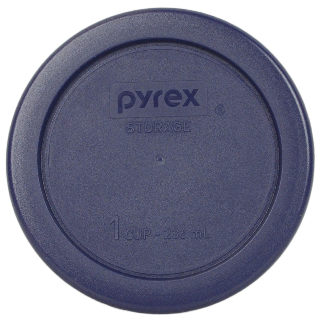 Pyrex (2) 7202-PC 1-Cup Dark Blue, (3) 7200-PC 2-Cup Cadet Blue, (2) 7201-PC Meyer Yellow 4-Cup, & (2) 7402-PC 6/7-Cup Blue Lids - Made in USA