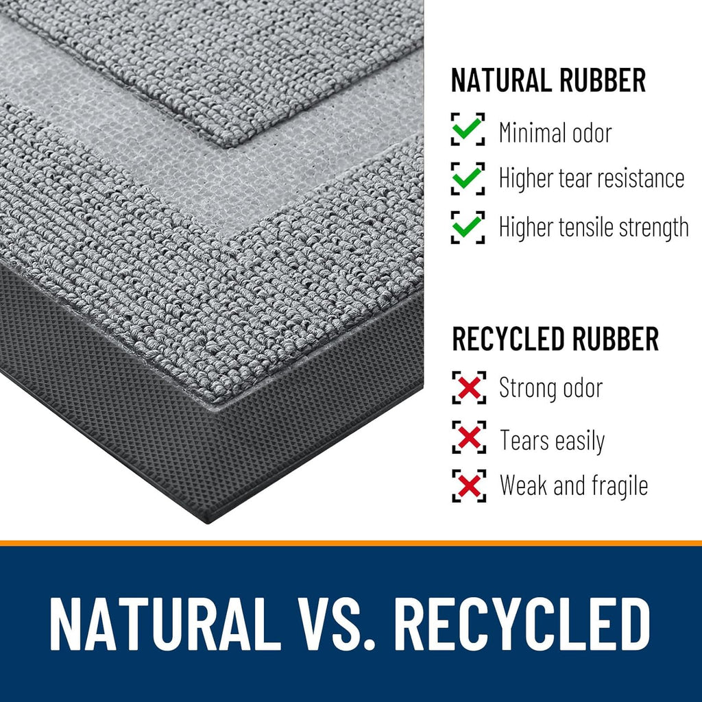 OLANLY Waterproof Front Door Mat - All-Season Indoor/Outdoor Doormat, Easy Clean, 33x21, Ash Gray