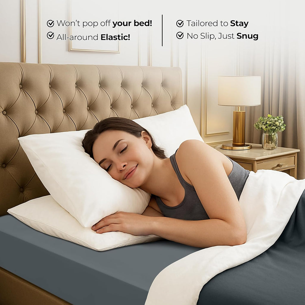 Utopia Bedding Cal King Fitted Sheet - Soft Microfiber - Deep Pocket - Fade Resistant - Grey