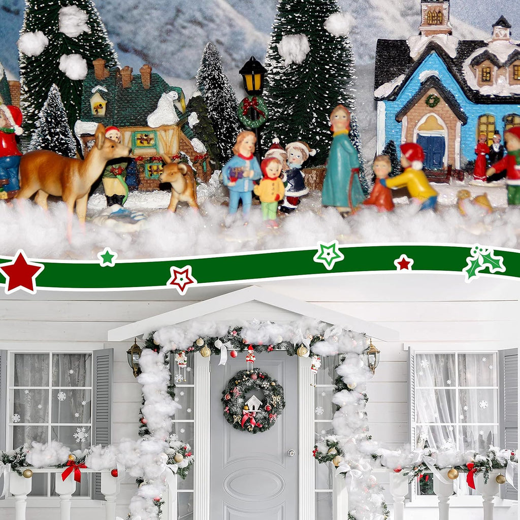 Riakrum Fake Snow Decor - Artificial Fluffy Fiber Stuffing for Tree Covering | 480g White Snow