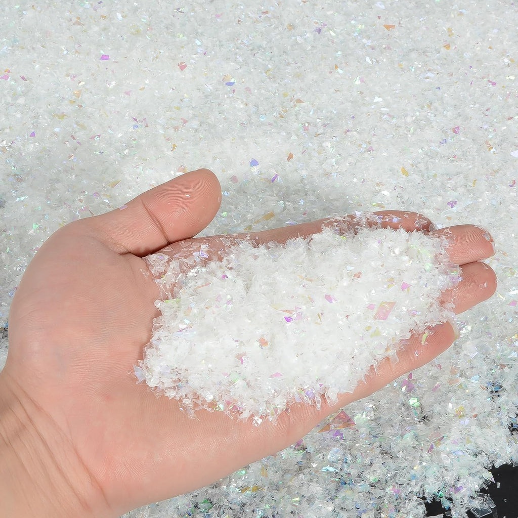 Skiennix Christmas Fake Snow Powder - 8.8 oz Sparkling Snow for Holiday Crafts & Decorations