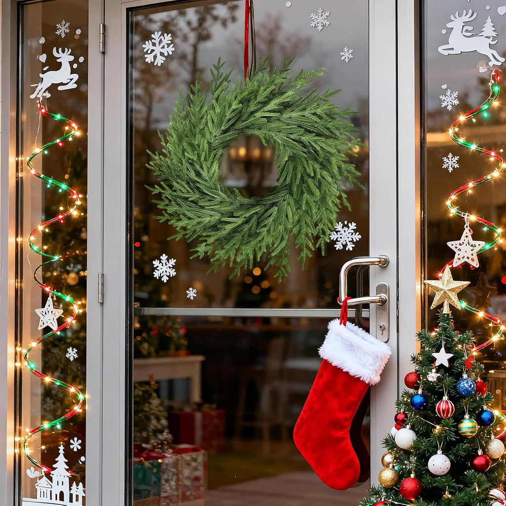 Regine Switzerland 26-Inch Artificial Norfolk Pine Wreath - Real Touch Greenery for Year-Round Home Decor