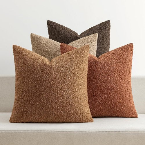 MIULEE Decorative Textured Boucle Throw Pillow Covers - Soft 20x20 Inch Rustic Accent Cushions for Modern Farmhouse Decor