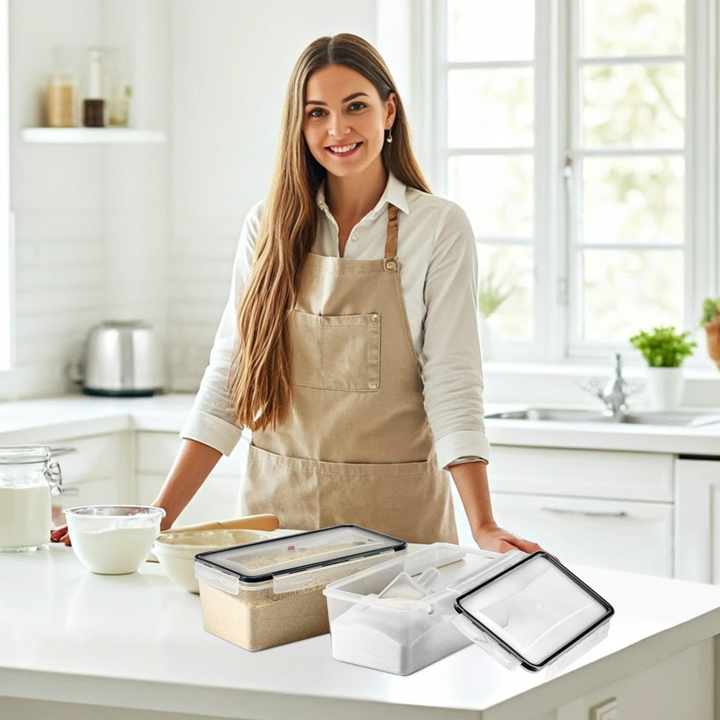 Sorbus Food Storage Containers - Pack of 8 - Air Tight, Four-Way Snap Lids Keeps Food Fresh - Store Cereal, Pasta, Flour, Nuts, Candy - Durable Plastic Kitchen Pantry Bins