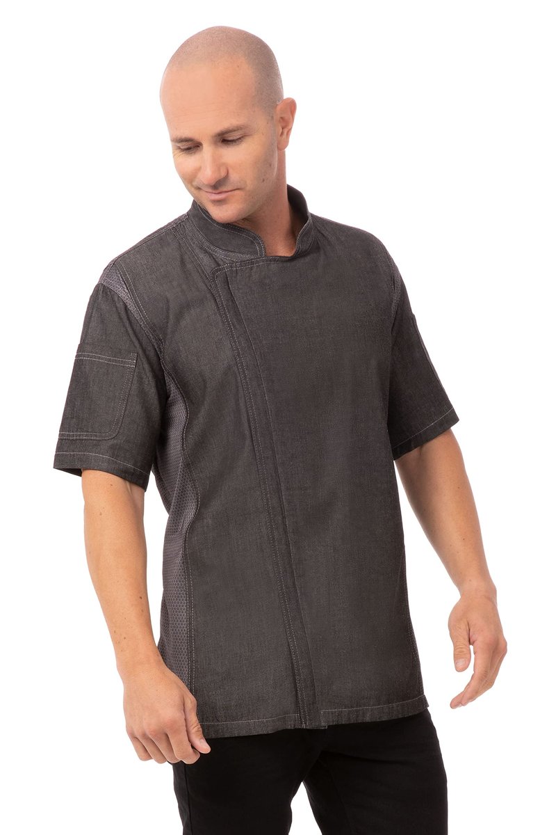 Chef Works Men's Delancey Chef Coat, Black, XX-Large