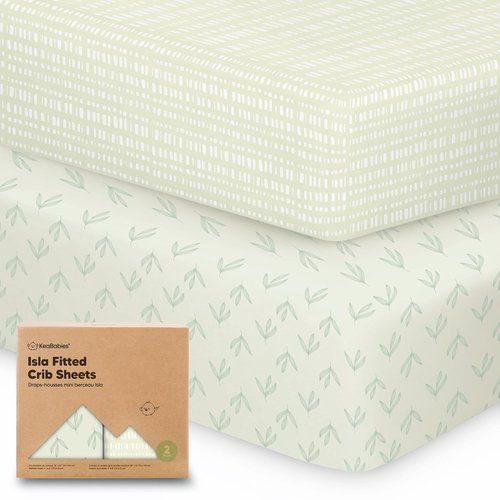 KeaBabies Baby Crib Sheets - 2-Pack Fitted Viscose Bamboo Toddler Bedding, Soft & Cozy (Fleur) 52x28