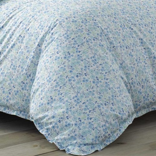 Laura Ashley - Twin Duvet Cover Set, Reversible Cotton Bedding with Matching Sham, Lightweight Cotton Bedding for All Seasons (Jayne Winter Green, Twin)