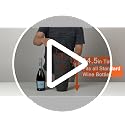 Insulated Single Bottle Wine Bag - Padded Thermal Cooler Tote, Navy Stripe