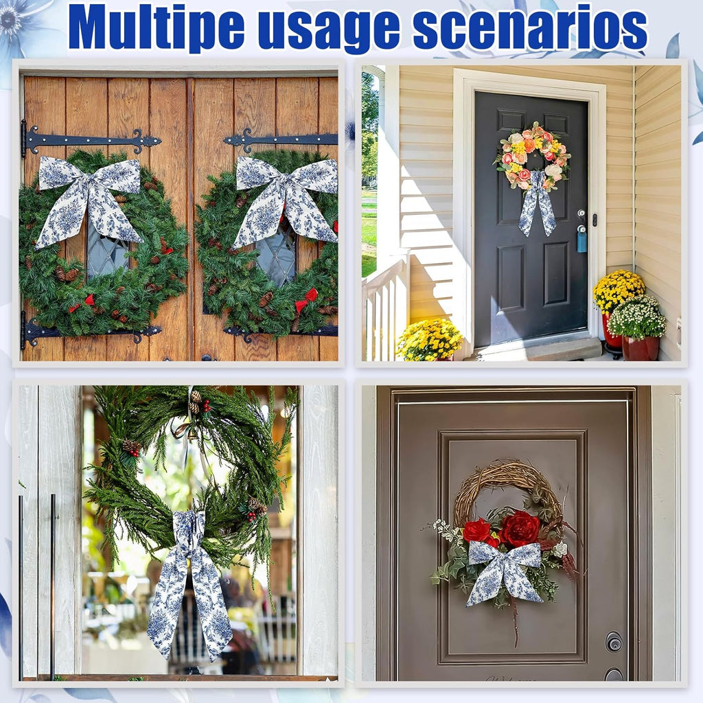 XunYee Wreath Sash Set - 6 Pcs Embroidery Monogram Decor for Indoor/Outdoor Wedding & Party | Retro Style