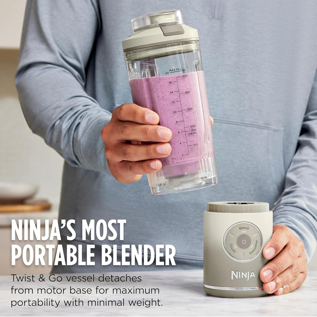 Ninja Blast Max Portable Blender - Cordless Personal Smoothie Maker with 3 Programs | 22 oz Leakproof Vessel, Silver
