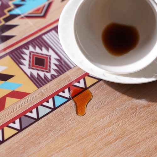 Artbloss Boho Vinyl Rectangle Table Cloth Clear Table Cover Protector with Bohemian Pattern Oil Spill Proof Wipe Clean Plastic Table Covers for Dining Tables (Boho Red, 55 x 120 Inches)