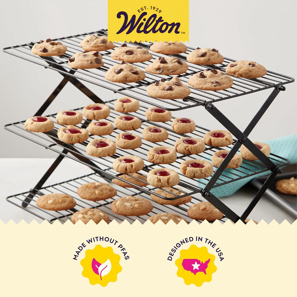 Wilton Gold Premium Non-Stick Bakeware - Warp-Resistant Design & 3-Tier Cooling Rack