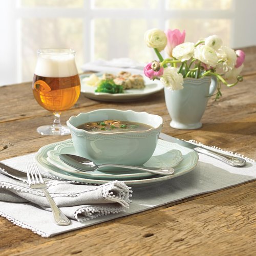 Lenox 855136 French Perle Bead Ice Blue 4Pc Place Set