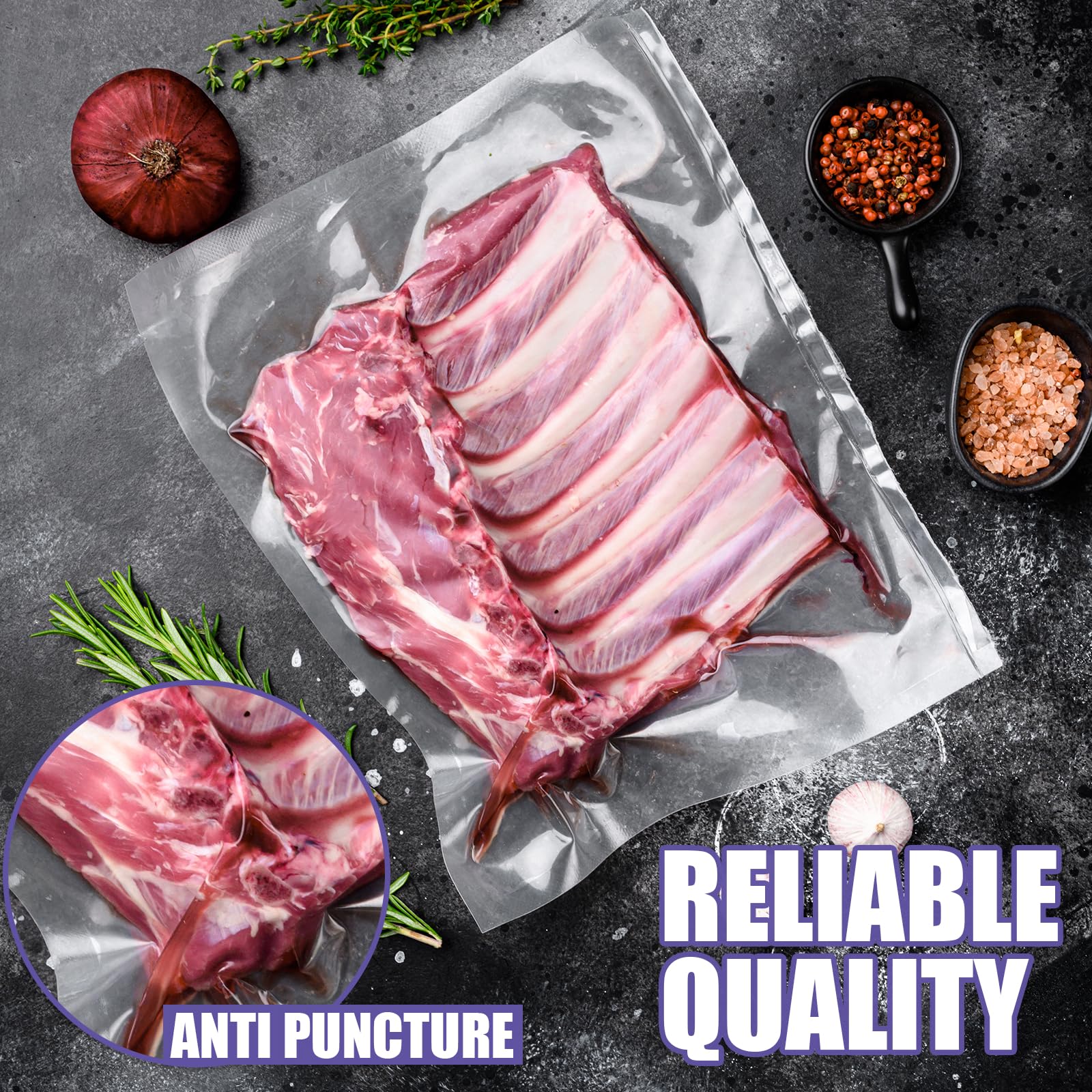 CAREGY Quart Size 8" x 12" Vacuum Sealer Bags