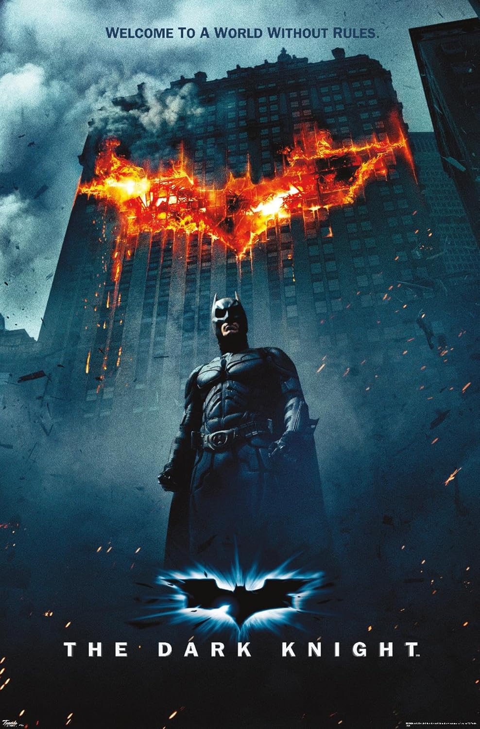 Trends International Batman Logo On Fire Wall Poster - 22.375" x 34" Unframed Decor