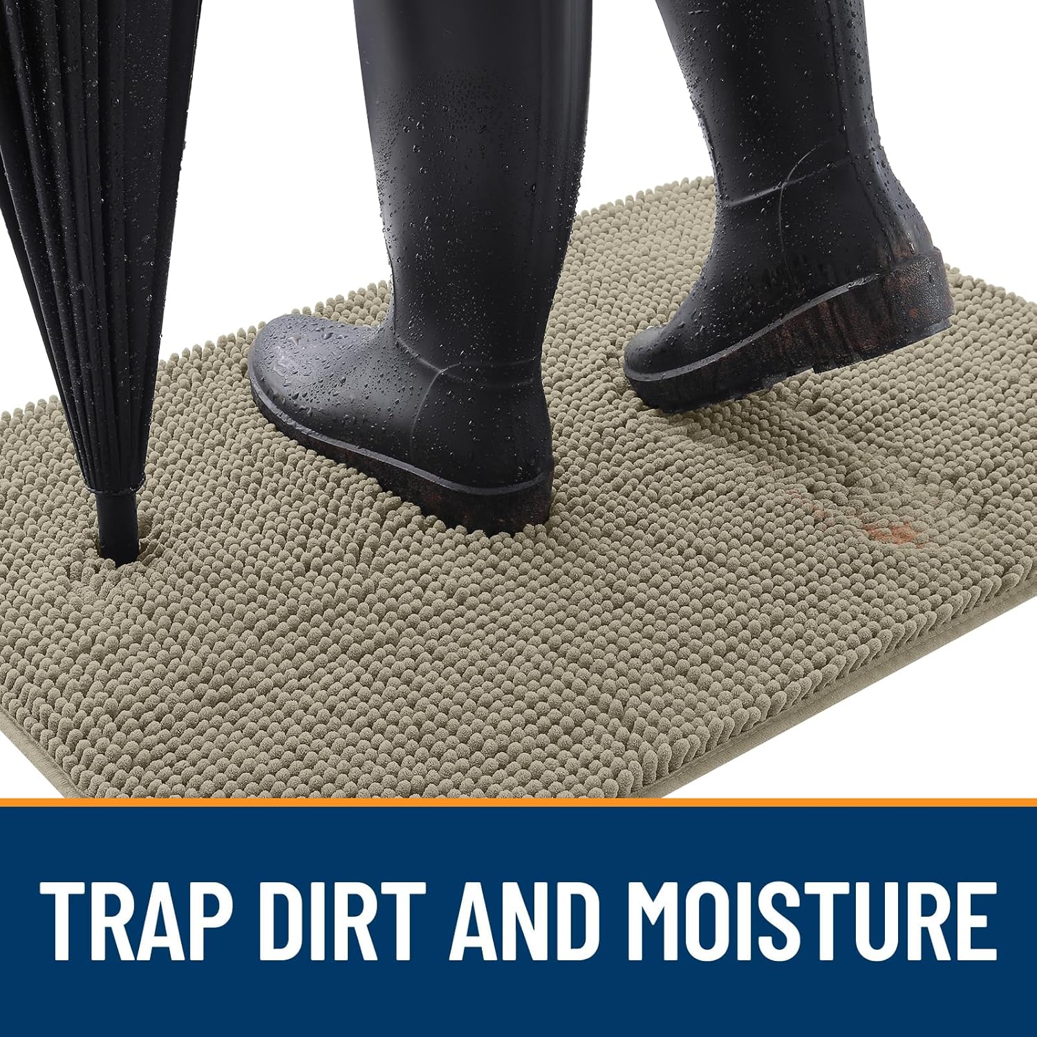 OLANLY Dog Door Mat - Absorbent Non-Slip Washable Doormat for Muddy Paws | 45x27, Warm Taupe