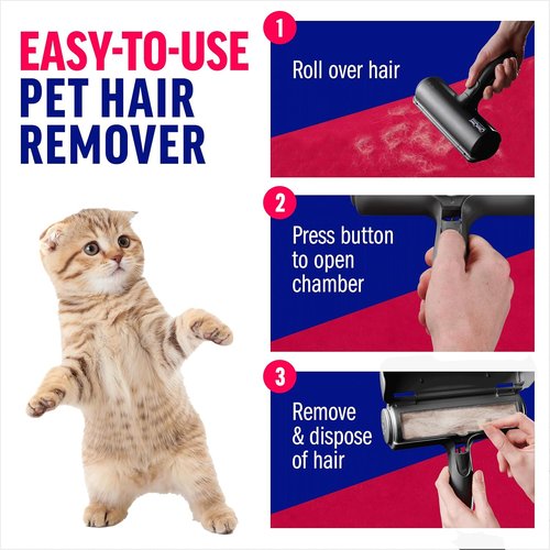 ChomChom Roller Pet Hair Remover - Eco-Friendly Lint Roller for Cats & Dogs | Portable & Reusable (Black)