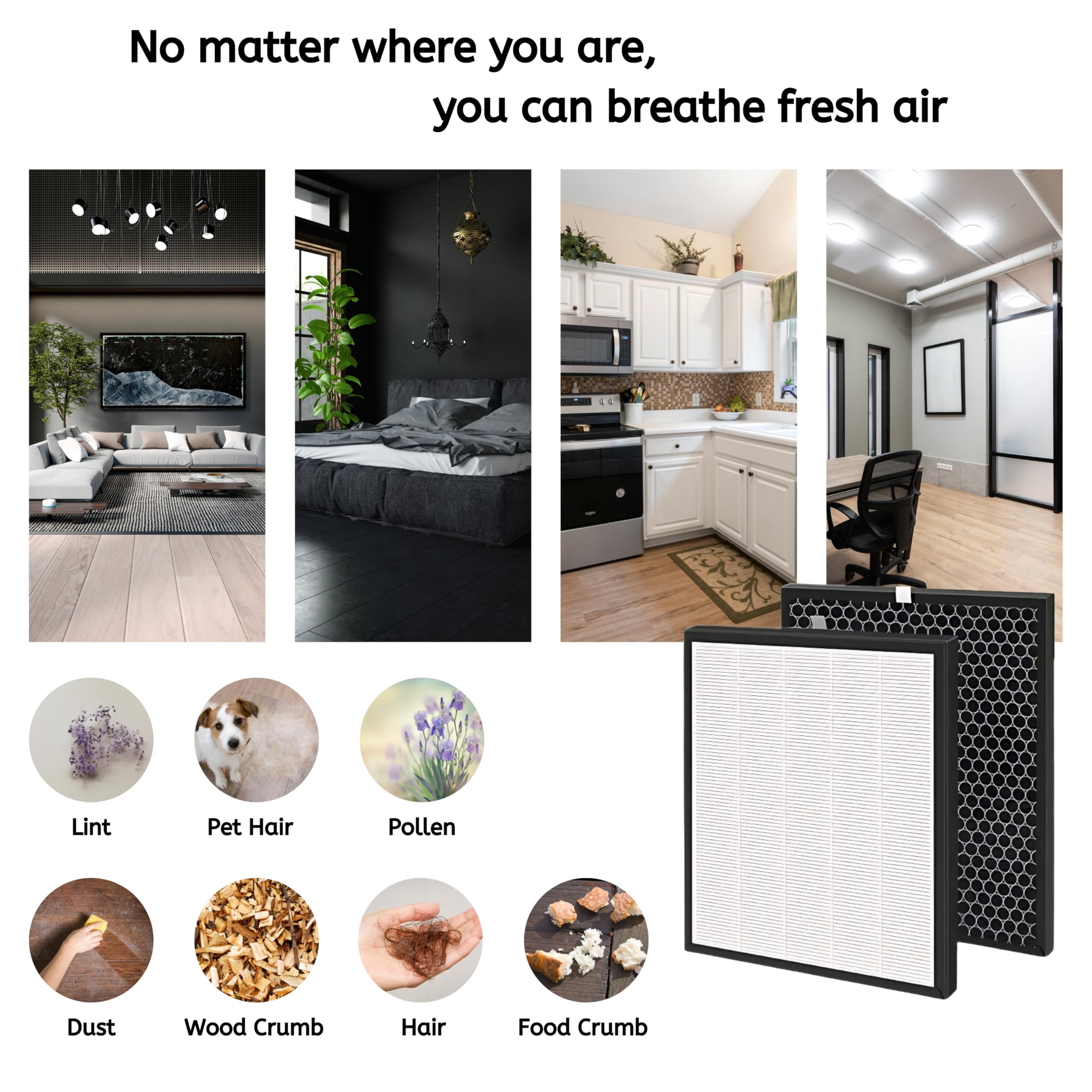 Nispira HEPA Air Filter Plus Carbon Pre Filter Replacement Compatible with Levoit Air Purifier LV-PUR131, 4 Packs