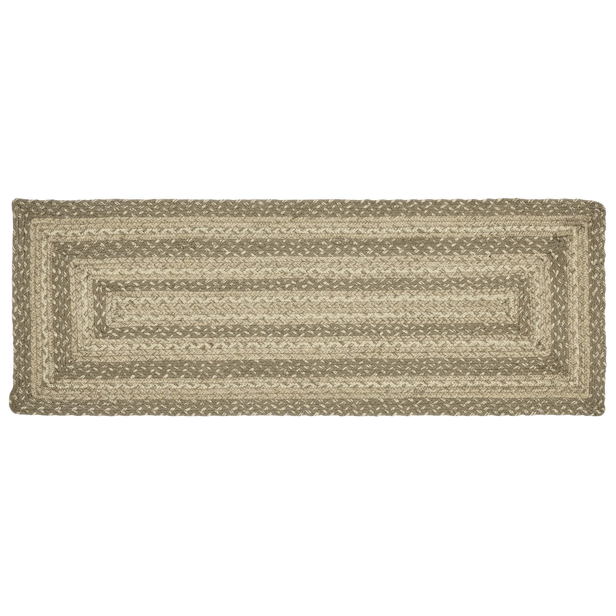 VHC Brands Farmhouse Cobblestone Table Runner, Tan Grey White, Jute Blend, Rectangle, 13x36 Inches