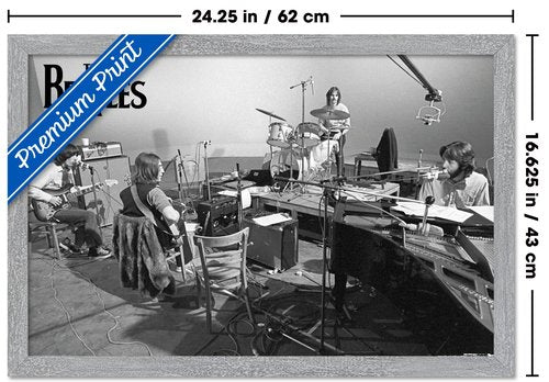 The Beatles - Let It Be Studio Wall Poster, 22.4L" x 14.7W", Gray Framed Version