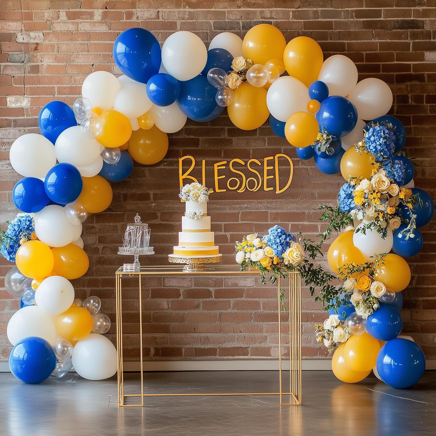 RUBFAC Royal Blue Balloon Set - 129 Pieces in Various Sizes for Graduation, Birthday & Party Decor