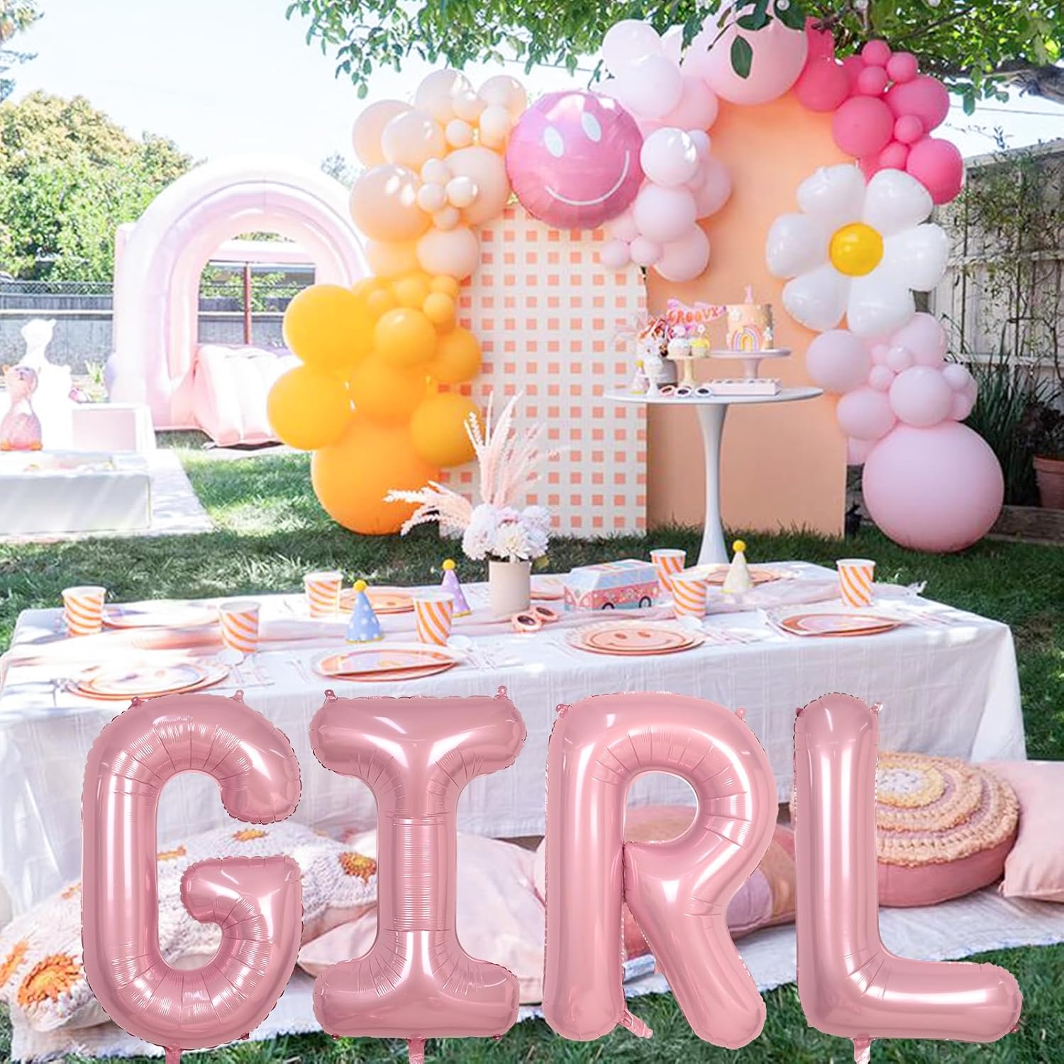 Skiennix 40-Inch Pastel Pink Letter Balloon U - Giant Custom Mylar Foil Balloon for Birthday Parties