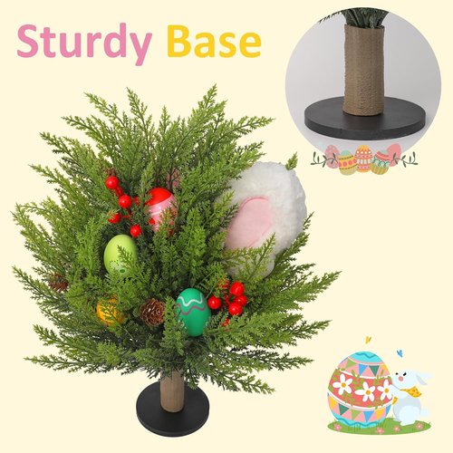 Allesgute Easter Decorations - 1Pc Artificial Egg Flower Table Ornament with Bunny Ears | Perfect for Home Decor & Spring Celebrations