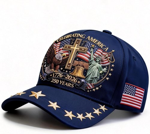 250th Anniversary USA Hat - Eagle Liberty Cross Design | Adjustable Baseball Cap for Men & Women