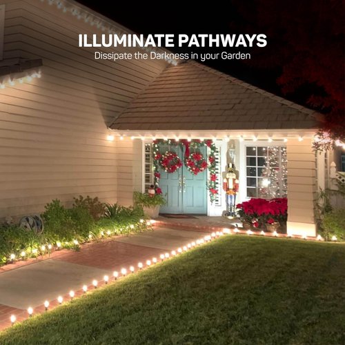 Christmas Light Yard Stakes [Set of 200] Outdoor Light Stakes - 8.5" Tall - Universal Christmas Pathway Lights On Yards, Driveways - Christmas Yard Stakes - USA Made